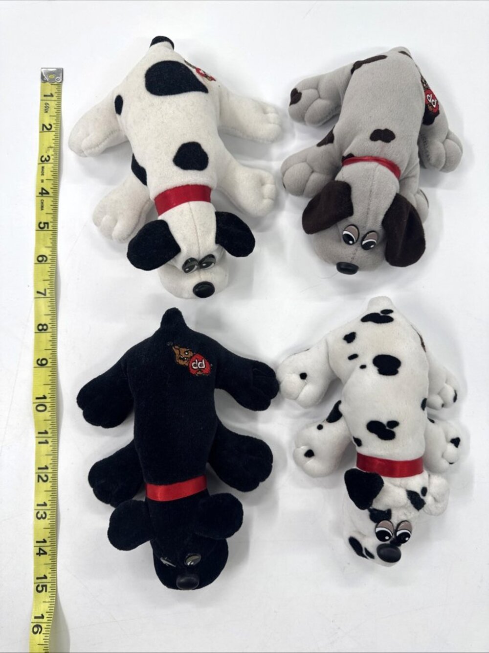 Lot of 4 Vintage Tonka Pound Puppies Plush Dog Stuffed Animal Toy Small